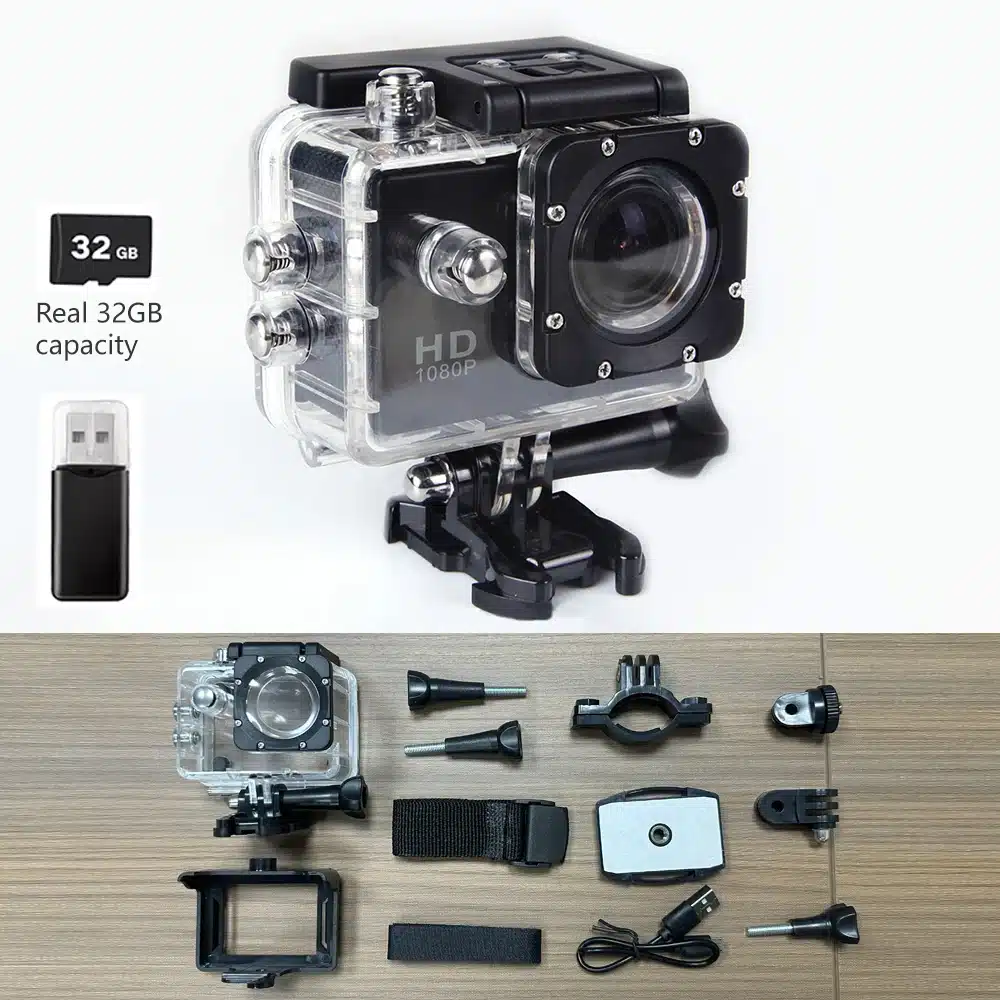 Underwater Waterproof Sports Camera Multifunctional Outdoor Riding Sports DV Skiing Diving Action Camera Video Camera For Helmet - 画像 (17)
