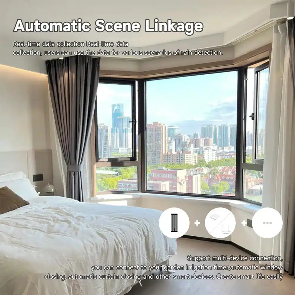 Tuya ZigBee Rain Sensor Tuya Rain Detection Sensor Smart Home Real-time APP Notifications Home Automation Smart Life Devices - 画像 (3)