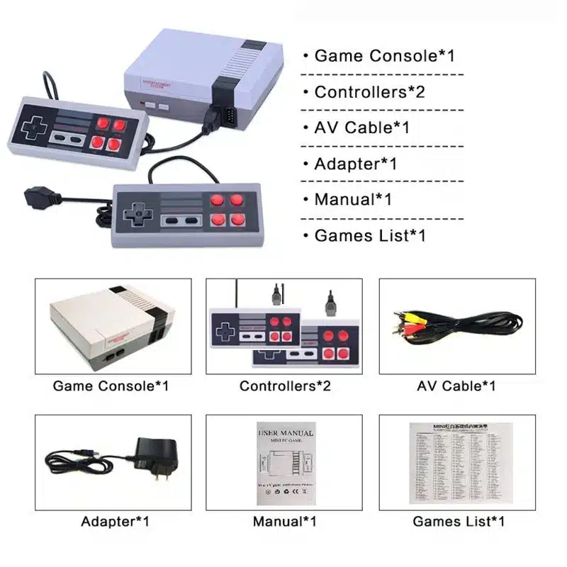 Retro Game Console Classic Mini Video Game System Built-in 620 AV Games 8-Bit FC Nes TV Console for Adults and Kids Gift - 画像 (5)