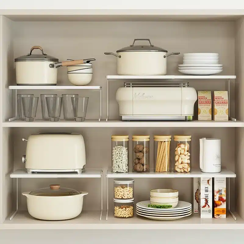 Kitchen Storage Rack Shelving Unit Cabinet Organizer Under Sink Adjustable Spice Tiered Divider Countertop Kitchen Durable - 画像 (3)