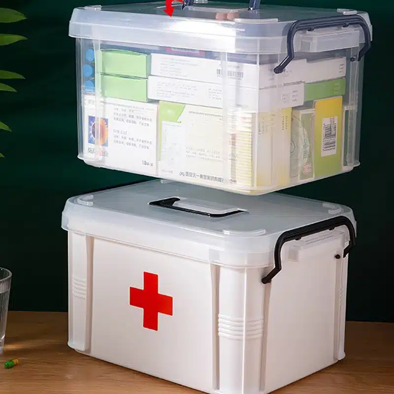First Aid Kit Medicine Storage Box Portable Emergency Box Household Double Layers Medicine Boxes Medical Kit Storage Organizer - 画像 (5)