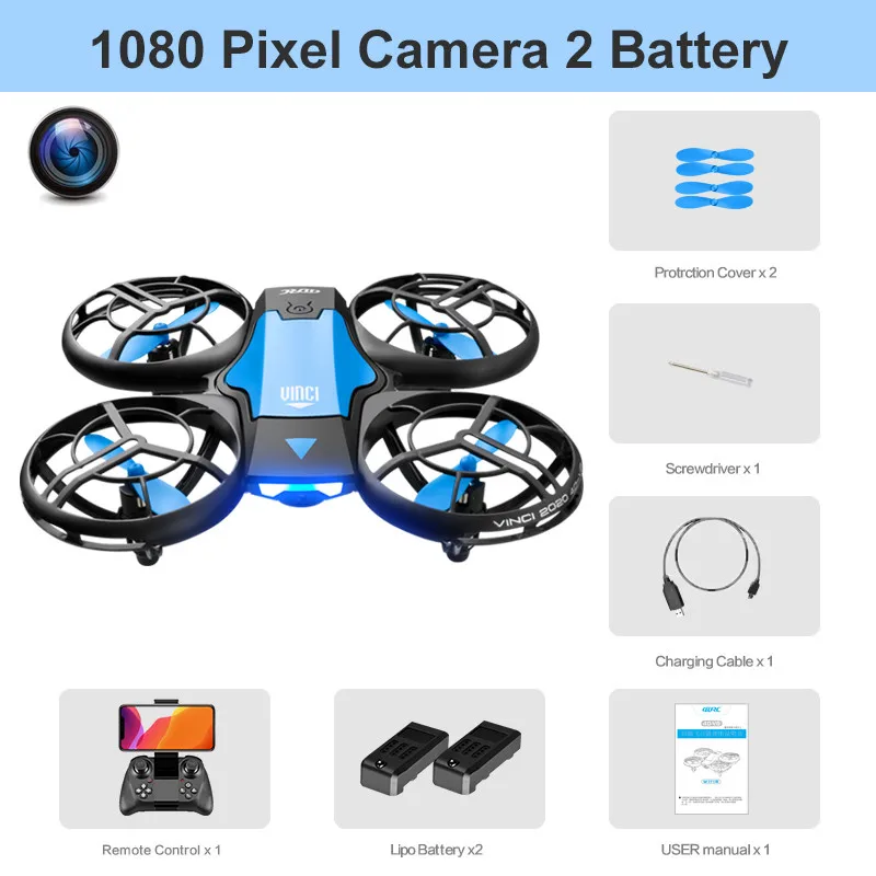 V8 New Mini Drone 4k profession HD 1080P Wide Angle Camera WiFi FPV RC Dron Height Keep Drones Helicopter Kids Toys 4DRC - 画像 (14)