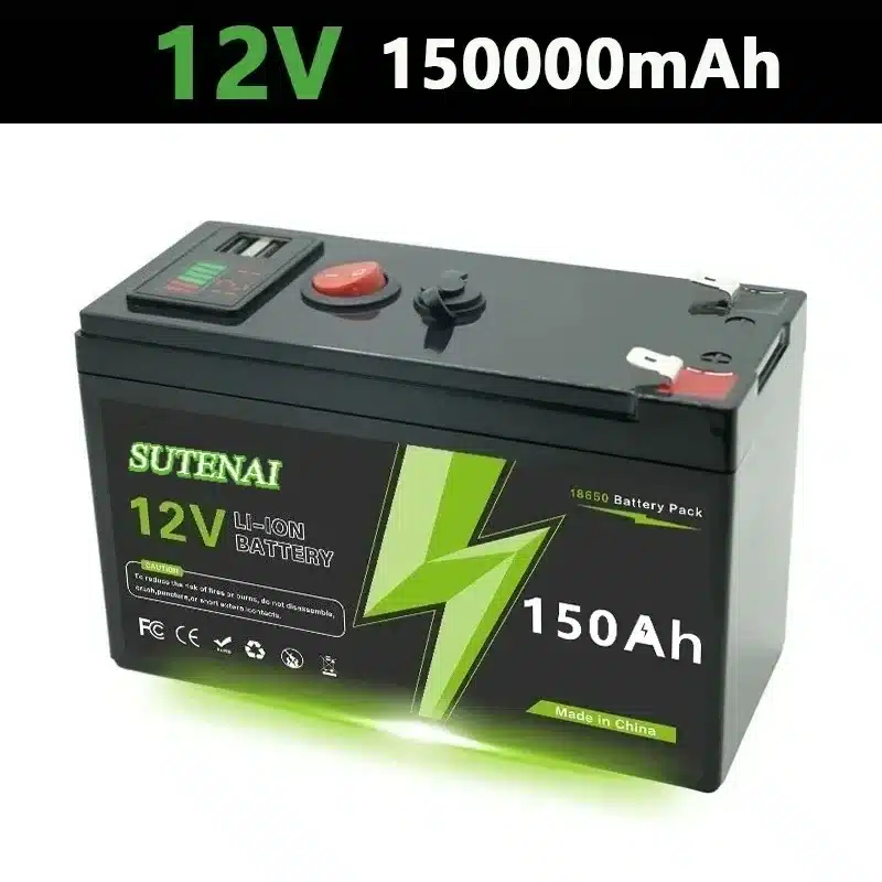 12V Lithium Battery 150Ah LiFePO4 4000+ Deep Cycles Built-in BMS,10-Year Lifetime,for UPS, Kayak Fish Finder, Solar Panel,Radio - 画像 (7)