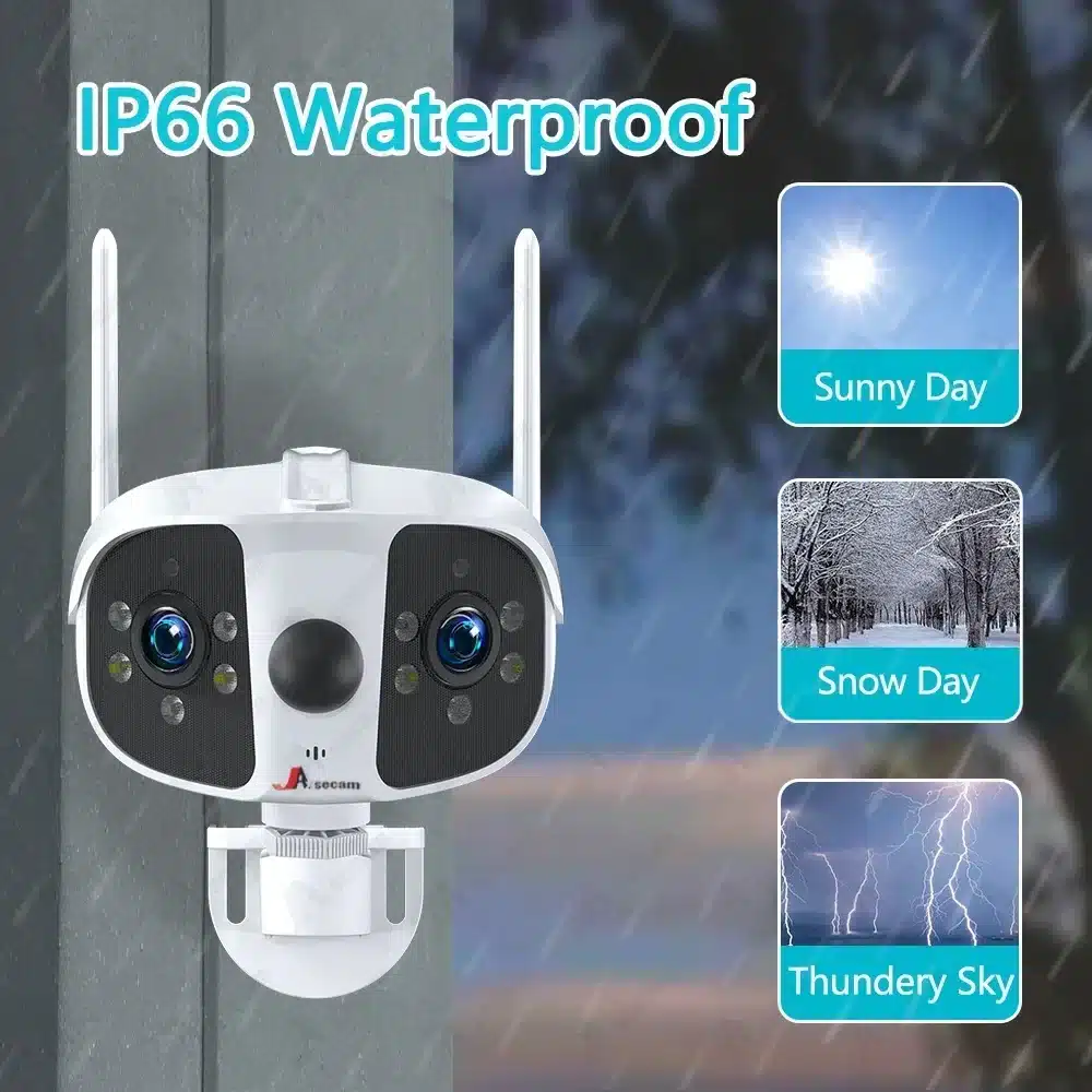 IPC360 Home 8MP 4K WiFi Camera Outdoor Waterproof Ultra-Wide Angle 180° Panoramic Camera Dual-lens Video Surveillance Camera - 画像 (6)