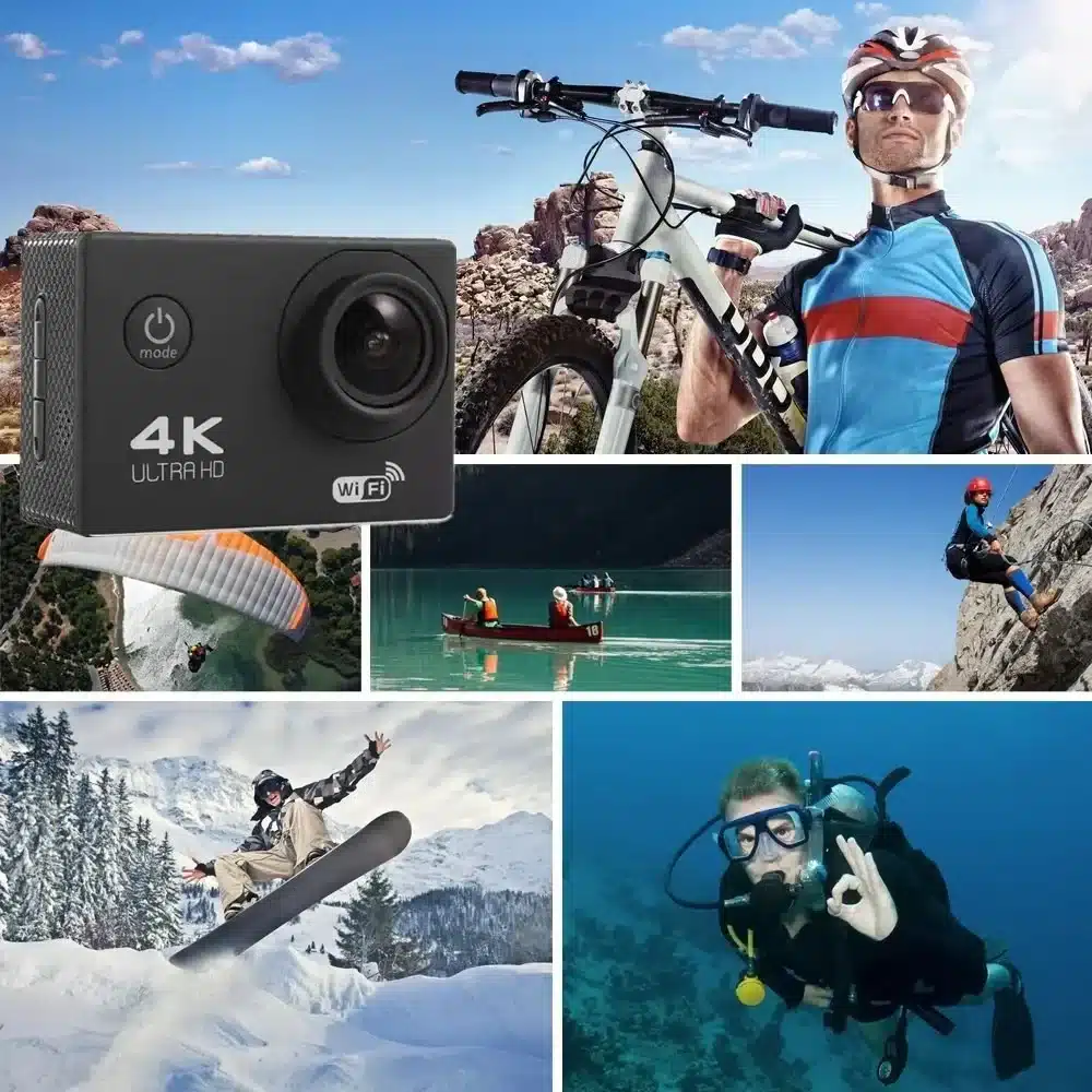Action Camera 4K WiFi 2.0-inch Screen Waterproof 170D Underwater sports video cameras for motorcycle helmet Outdoor Sport Cam - 画像 (5)