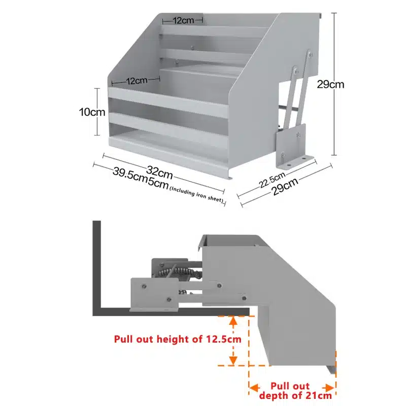 Kitchen high cabinets storage rack lifting Pull basket hanging cabinets pull-down shelves seasoning racks - 画像 (6)