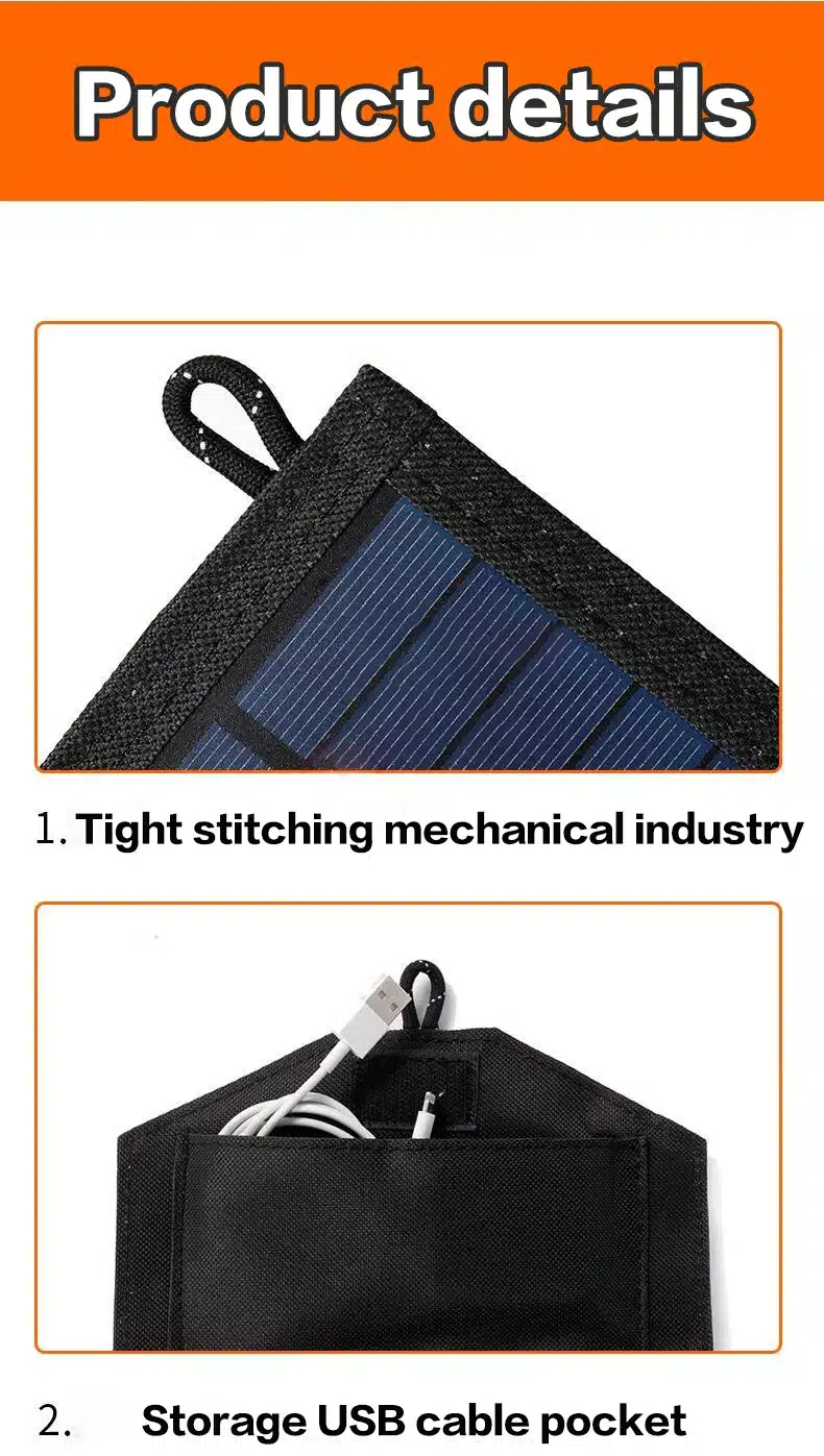 6-fold 800W Foldable solar panel 20w/h portable solar panels charger USB 5V DC Full time power solar panel mobile power supply - 画像 (3)