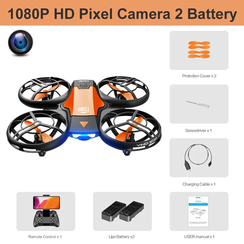 V8 New Mini Drone 4k profession HD 1080P Wide Angle Camera WiFi FPV RC Dron Height Keep Drones Helicopter Kids Toys 4DRC - 画像 (12)