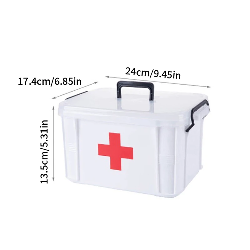 First Aid Kit Medicine Storage Box Portable Emergency Box Household Double Layers Medicine Boxes Medical Kit Storage Organizer - 画像 (6)