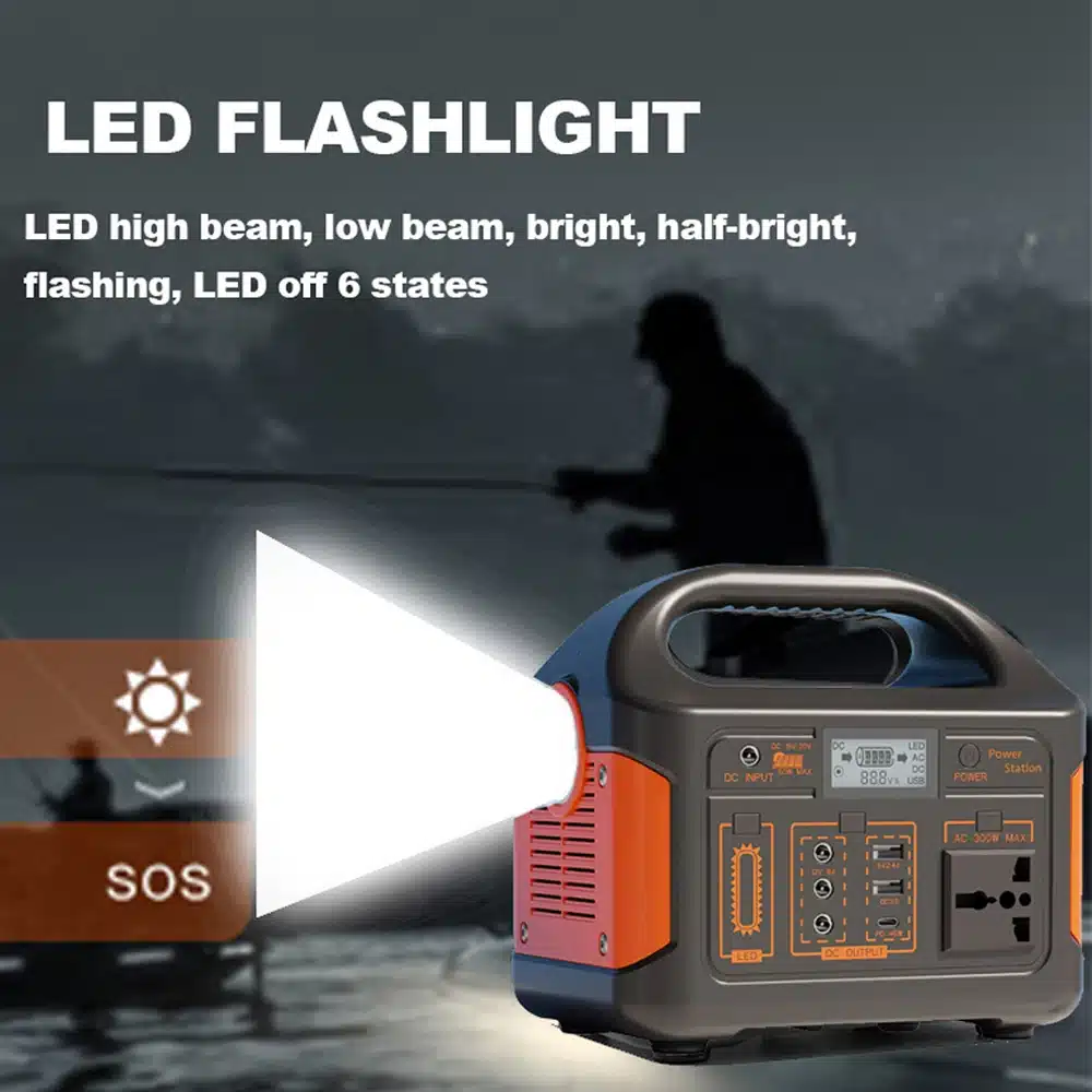 300W Portable Power Station Solar Generator 256Wh LiFePo4 Batteries 110V 220V Energy Storage LED Solar Power Bank For Camping RV - 画像 (5)