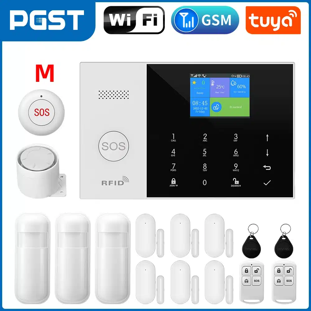 PGST Residential Tuya Smart Gsm Wifi Alarm System for Home Wireless Security Alarm House Smart Life App Control work with ALexa - 画像 (15)