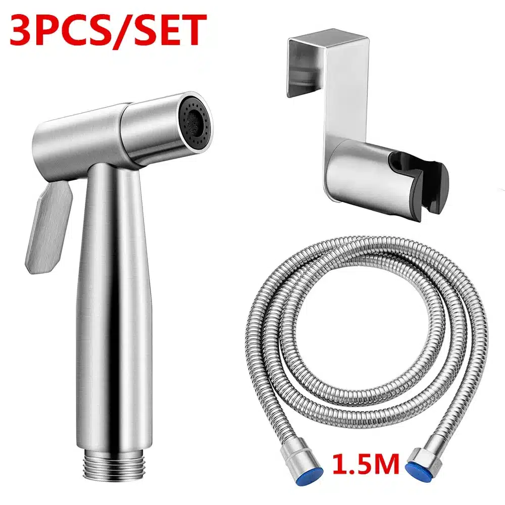 Handheld Toilet Bidet Faucet Sprayer Stainless Steel Bathroom Bidet Spraye Set Hand Sprayer Shower Head Self Cleaning No Punch - 画像 (8)