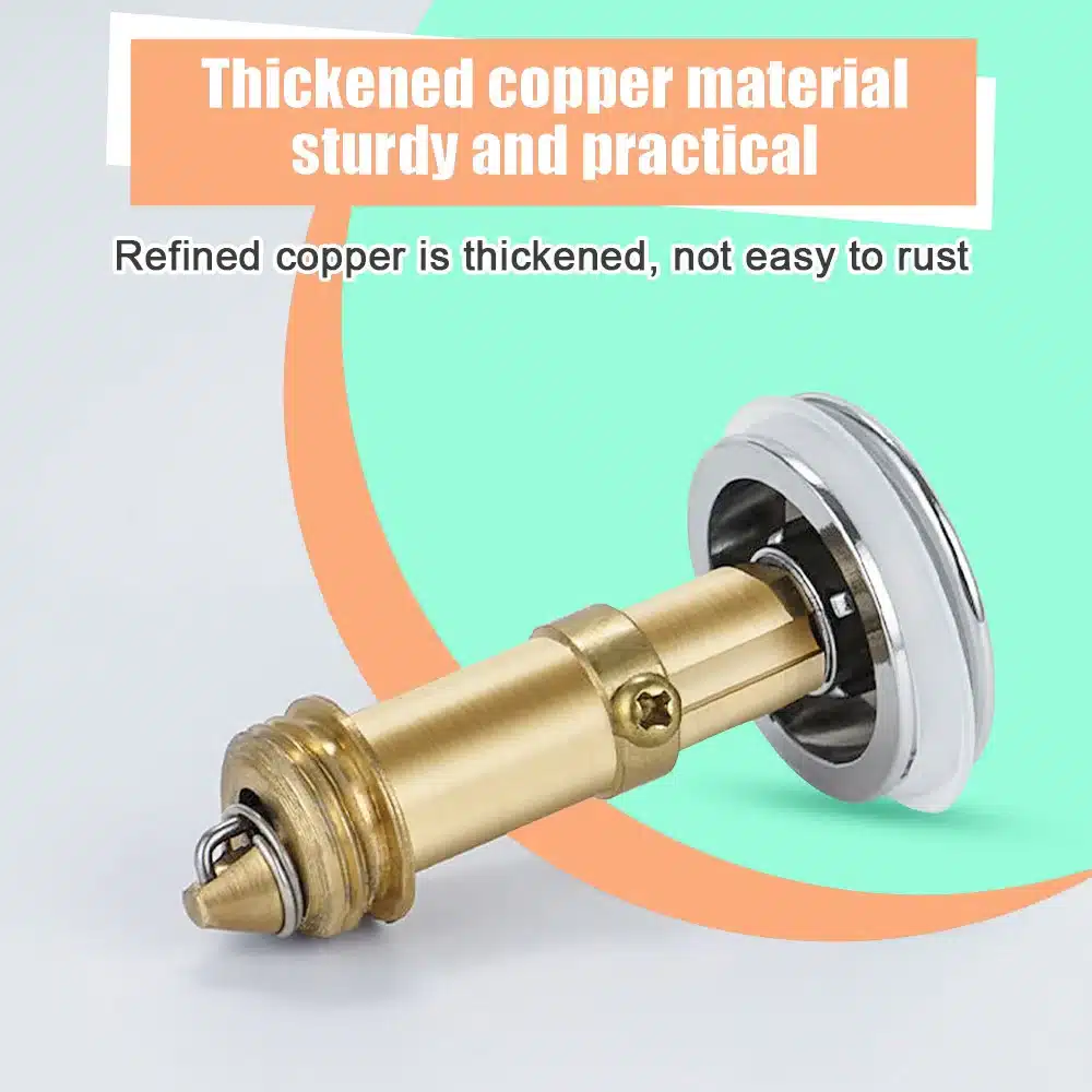 Copper Pop-Up Bounce Core Aperture 34-40mm Basin Drain Filter Hair Catcher Sink Strainer Bathtub Stopper Bath Plug Bathroom Tool - 画像 (7)