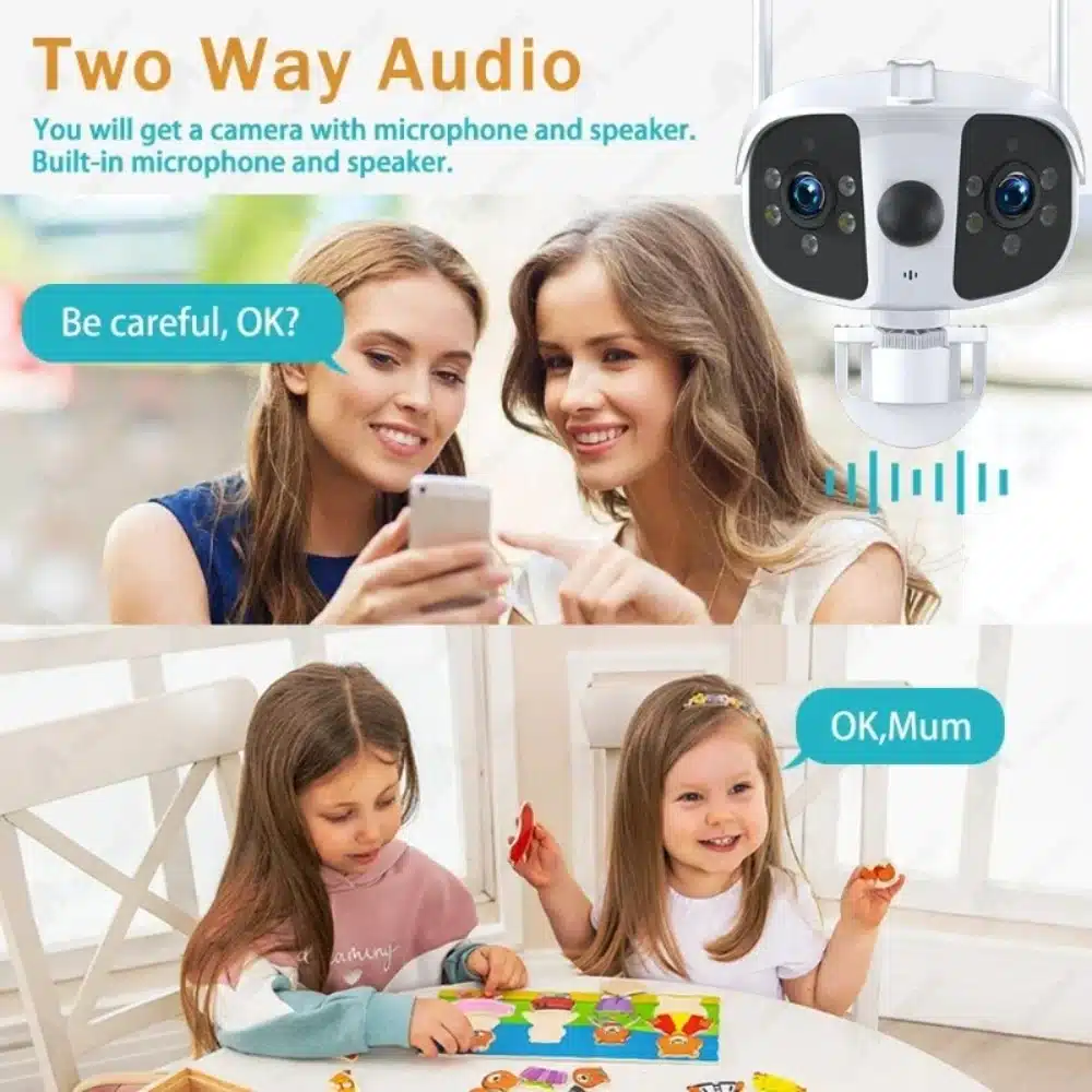 IPC360 Home 8MP 4K WiFi Camera Outdoor Waterproof Ultra-Wide Angle 180° Panoramic Camera Dual-lens Video Surveillance Camera - 画像 (2)