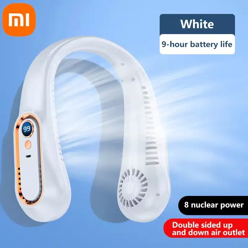 Xiaomi 8000mAh USB Hanging Neck Fan Portable Bladeless Mini Rechargeable Mute LED Digital Display Electric Air Cooler Handheld - 画像 (11)
