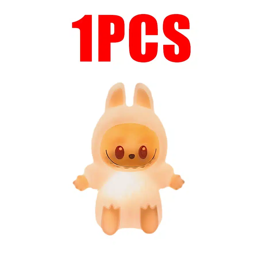 NEW 2025 【EU】 Labubu Night Light Cartoon Cute Children Toy Gift Diy Resin Car Labubu Model Soft Glow Bedside Companion for Sleep - 画像 (9)