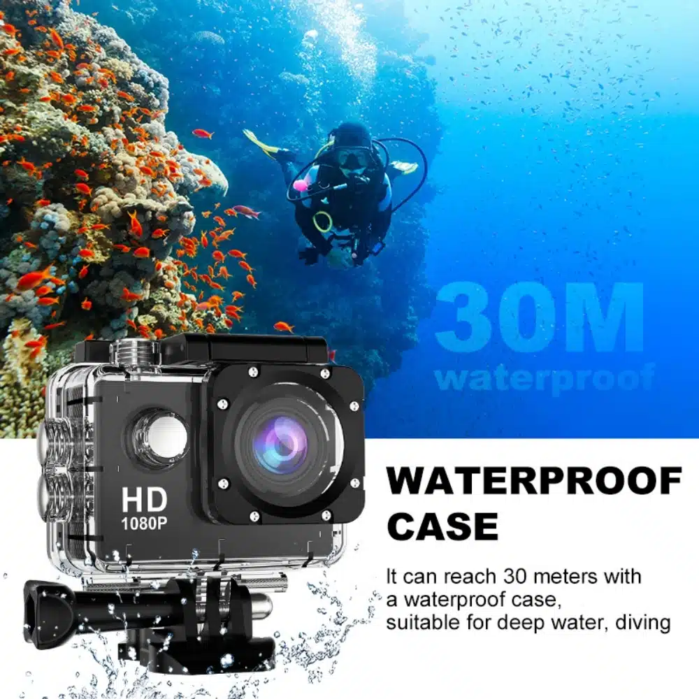 Action Camera Ultra HD 2.0 inch Screen Underwater Waterproof Helmet Video Recording Cameras Outdoor Cycling Mini Sport Cam - 画像 (3)