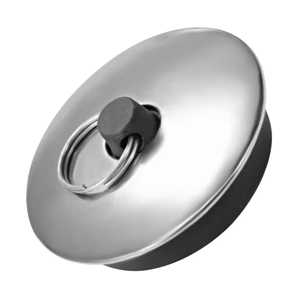 1Pcs Stainless Steel Bath Plug Easy to Use Rubber Drain Stopper Water Kitchen Bathroom Accessory Bath Tub Caps Bath Plug - 画像 (3)