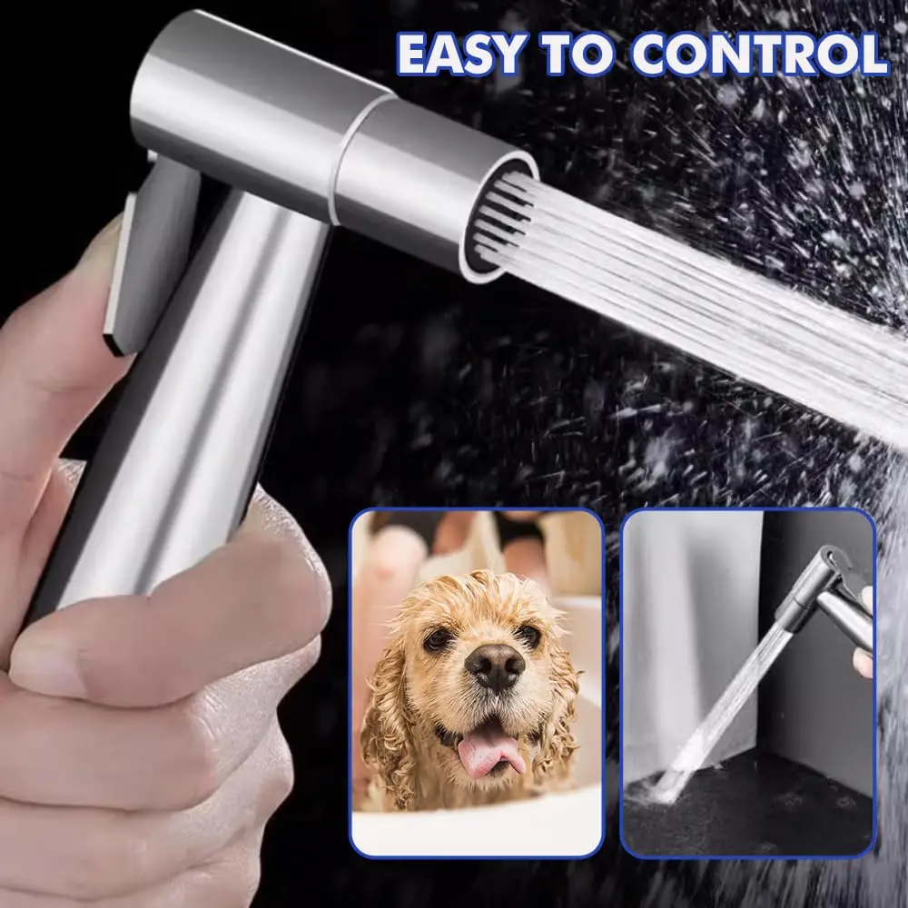 304 Stainless Steel Spray Gun Shower Handheld Bidet Sprayer Set Handheld Toilet Bidet Faucet Sprayer Shower Nozzle Self Cleaning - 画像 (5)