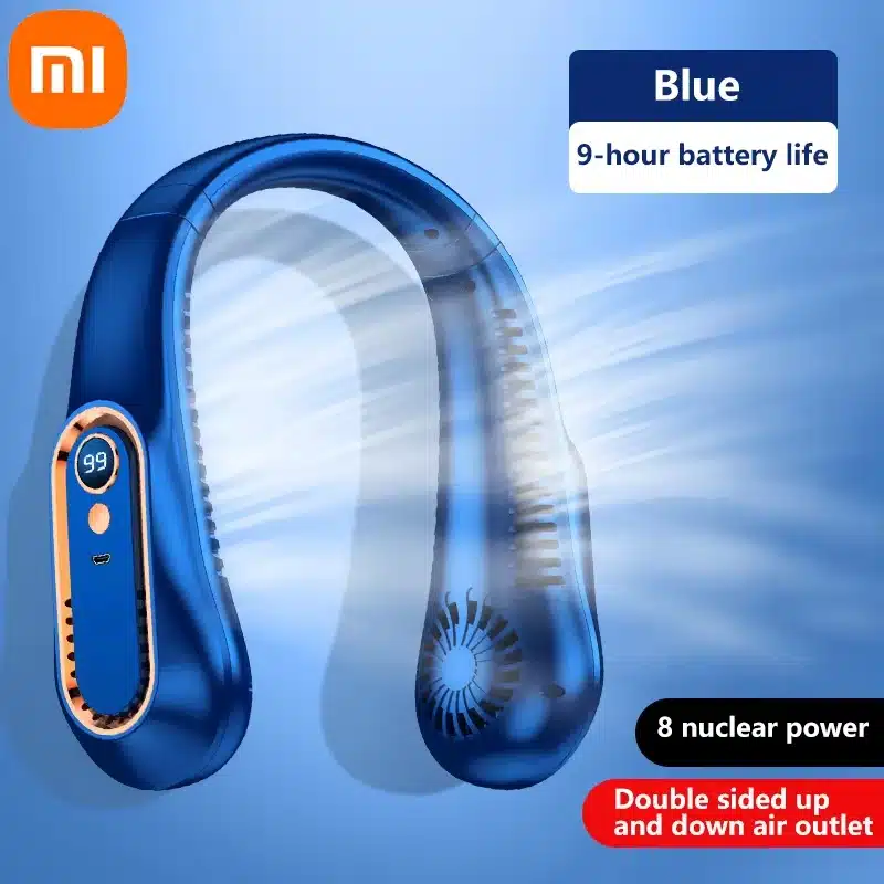 Xiaomi 8000mAh USB Hanging Neck Fan Portable Bladeless Mini Rechargeable Mute LED Digital Display Electric Air Cooler Handheld - 画像 (9)