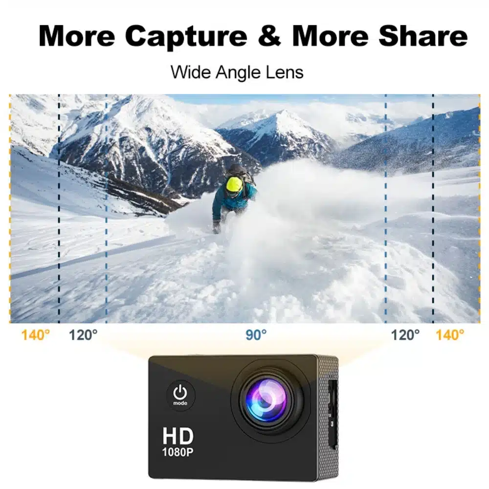 Action Camera Ultra HD 2.0 inch Screen Underwater Waterproof Helmet Video Recording Cameras Outdoor Cycling Mini Sport Cam - 画像 (4)