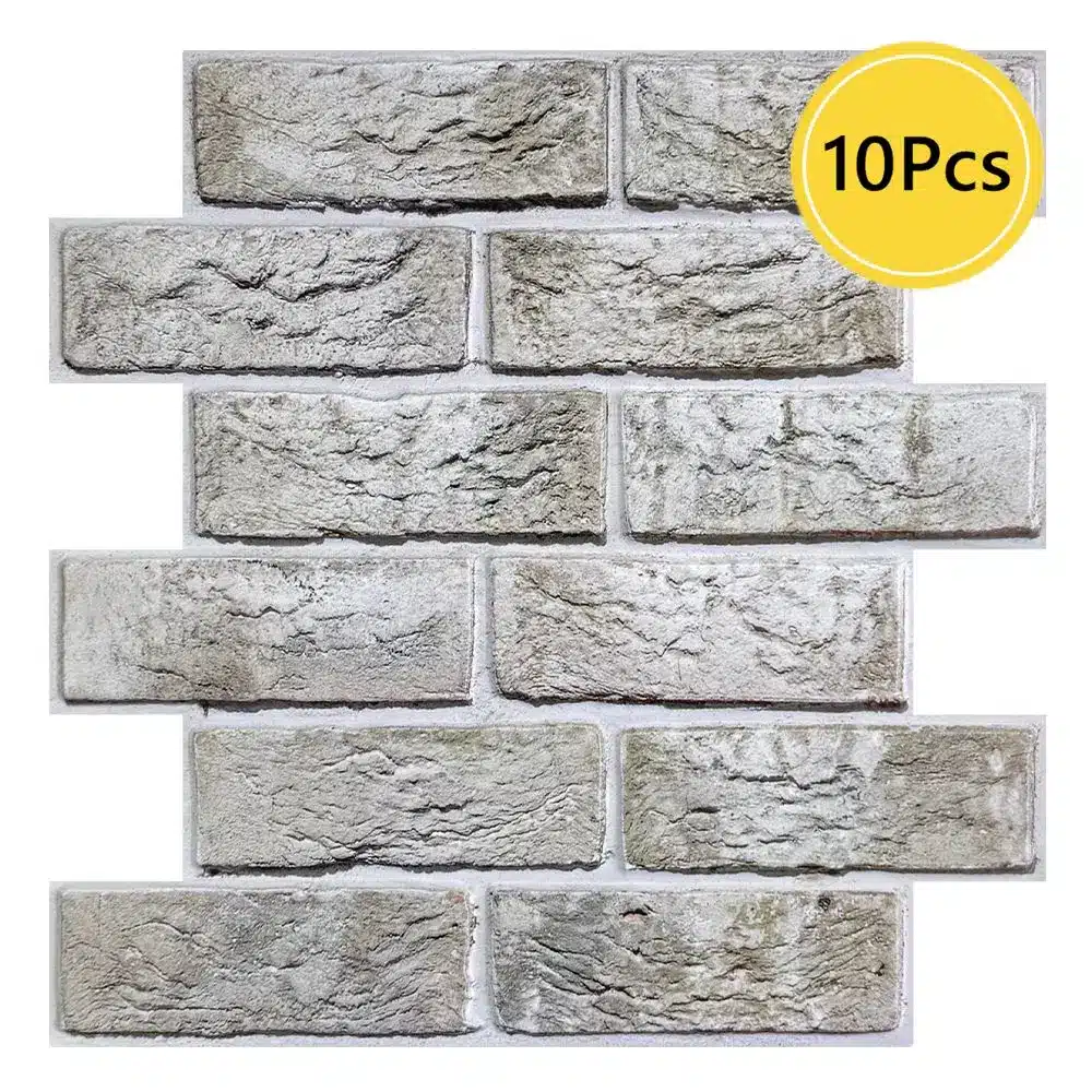 10 Pcs 3D Wall Panel Peel and Stick, 3D Brick Wall Sticker, Kitchen Adhesive Sticker, Tiles Stickers Waterproof - 画像 (7)