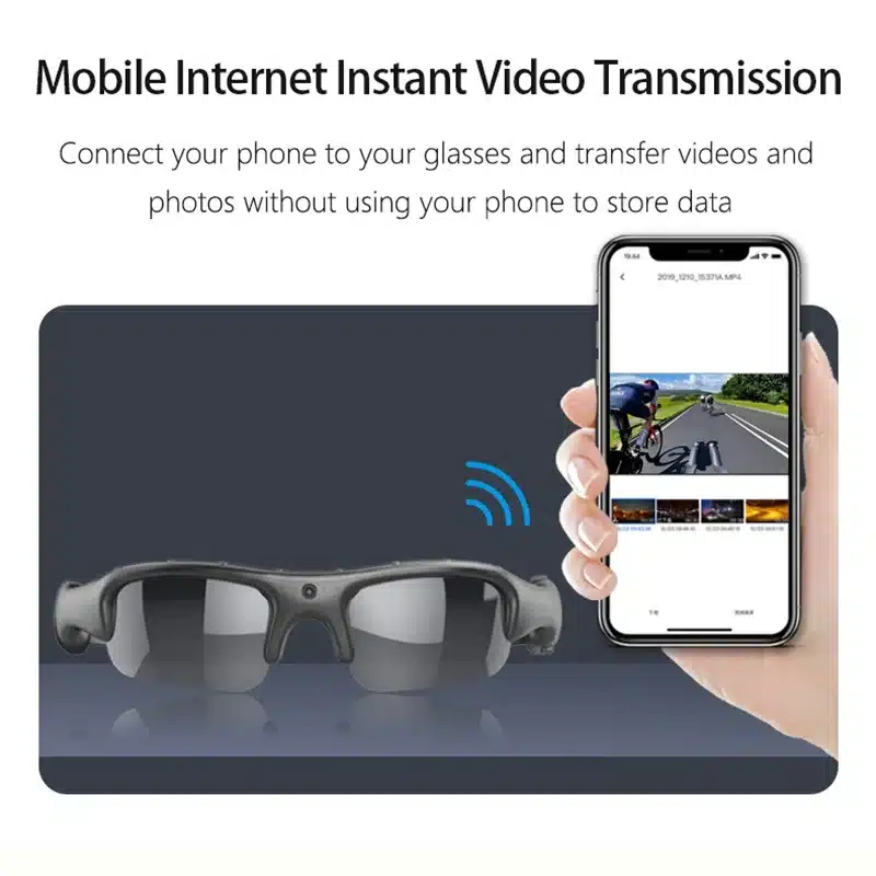 HD 1080P Glasses WIFI Camera Outdoor Bicycle Motorcycle Security Protection Sunglasses Video Camera Polarized Lens Sports Cam - 画像 (3)
