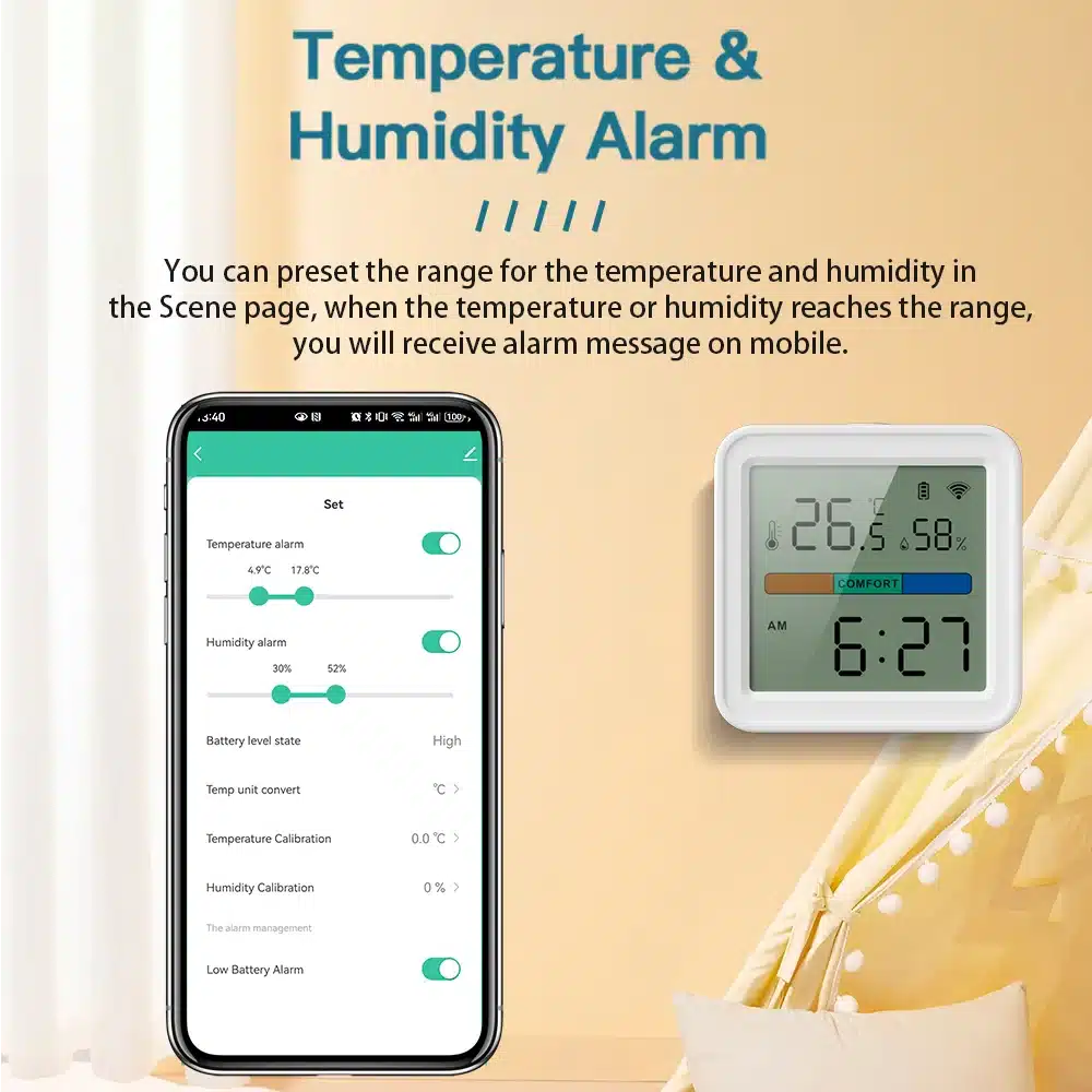 Tuya WIFI Temperature Humidity Sensor Hygrometer Thermometer Smart Home Backlight Smart Life Support Alexa Google Assistant - 画像 (4)