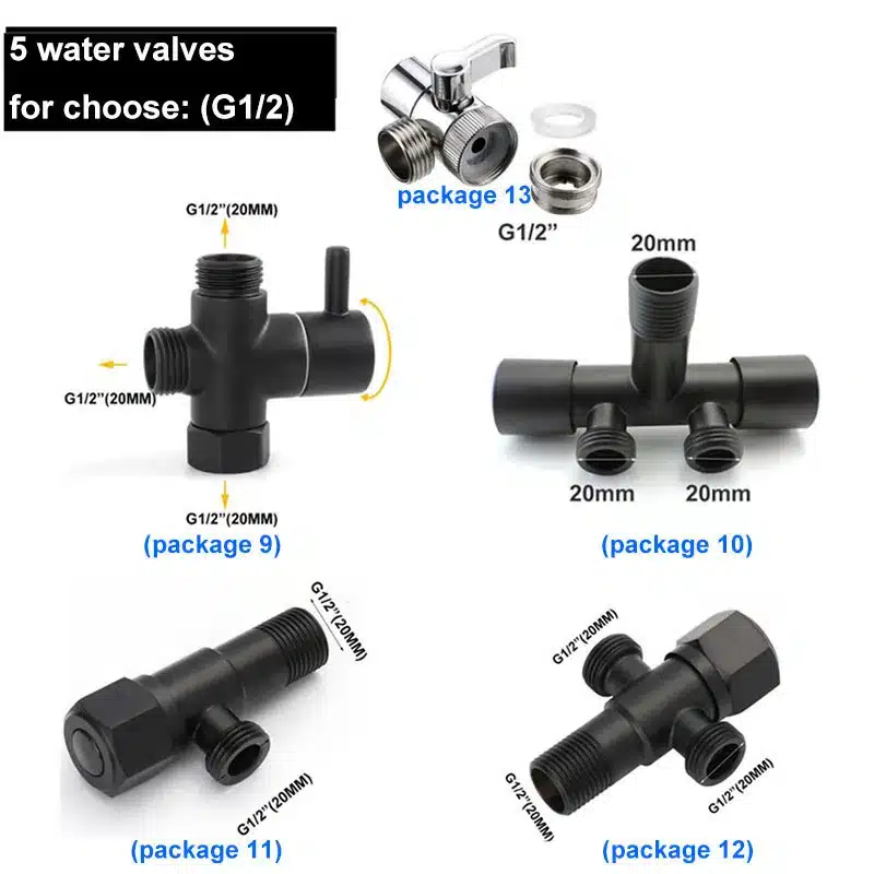 Handheld Black Toilet wash Bidet Faucet Spray Gun Sprayer shower head Anal cleaning washer WC Bathroom water valve hose holder - 画像 (3)