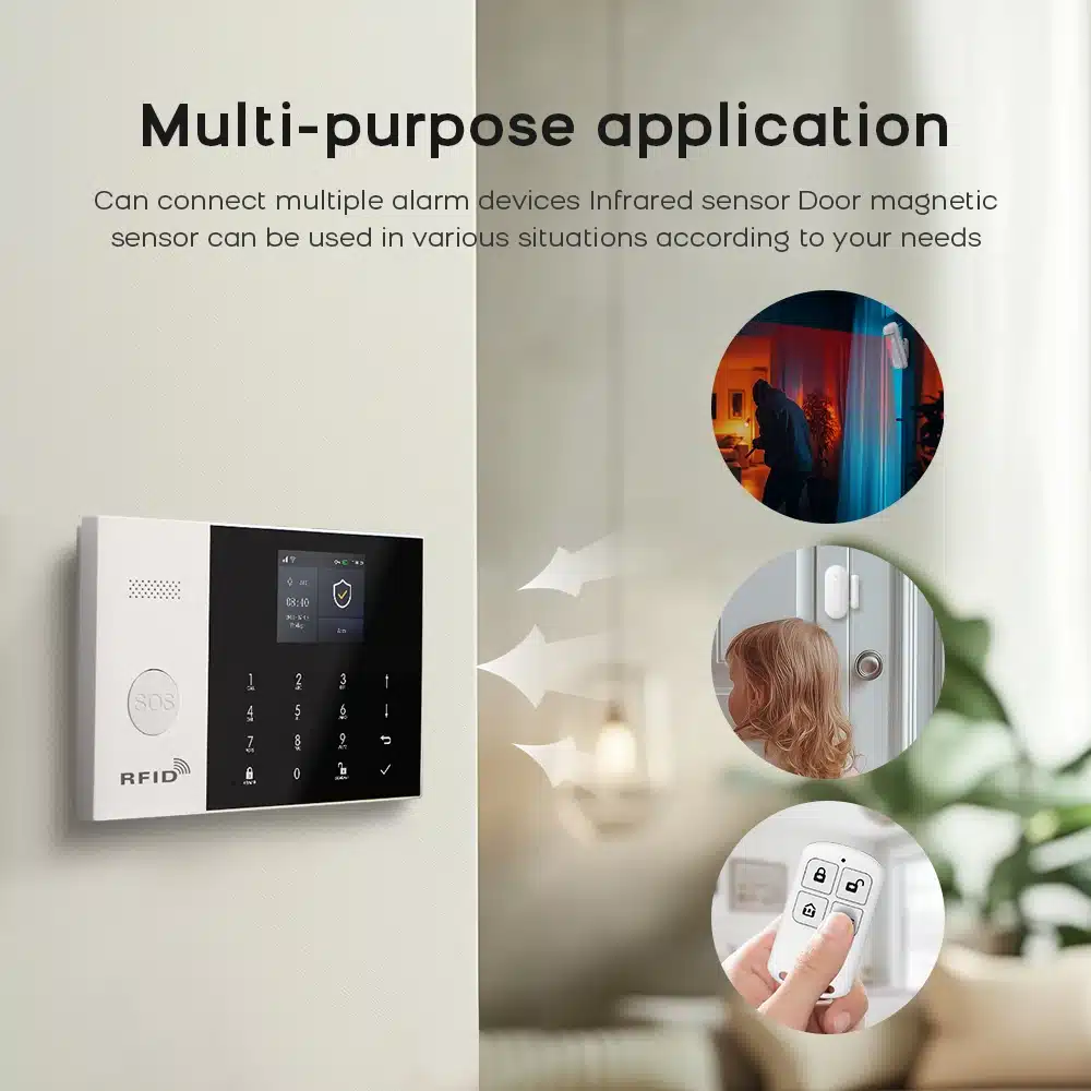 PGST Residential Tuya Smart Gsm Wifi Alarm System for Home Wireless Security Alarm House Smart Life App Control work with ALexa - 画像 (4)