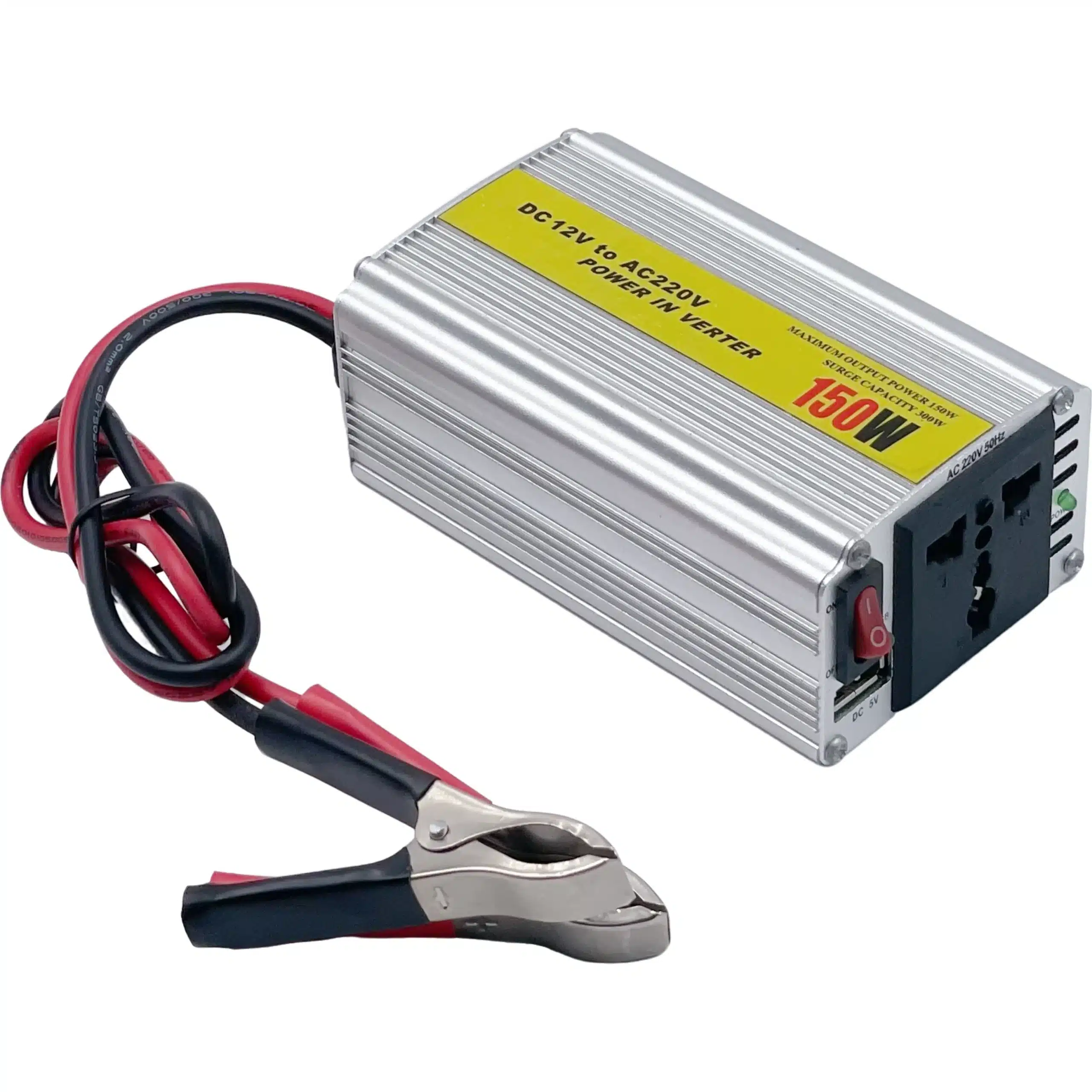 150W Portable Inverter outdoor Inverter Solar Inverter USB DC 12V to AC 220V Converter USB Battery Clip Universal Socket - 画像 (5)