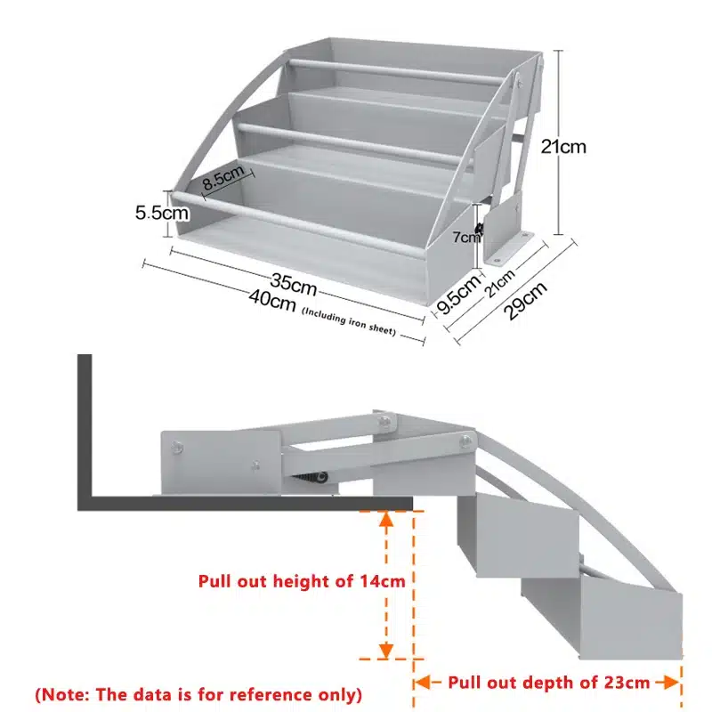 Kitchen high cabinets storage rack lifting Pull basket hanging cabinets pull-down shelves seasoning racks - 画像 (5)