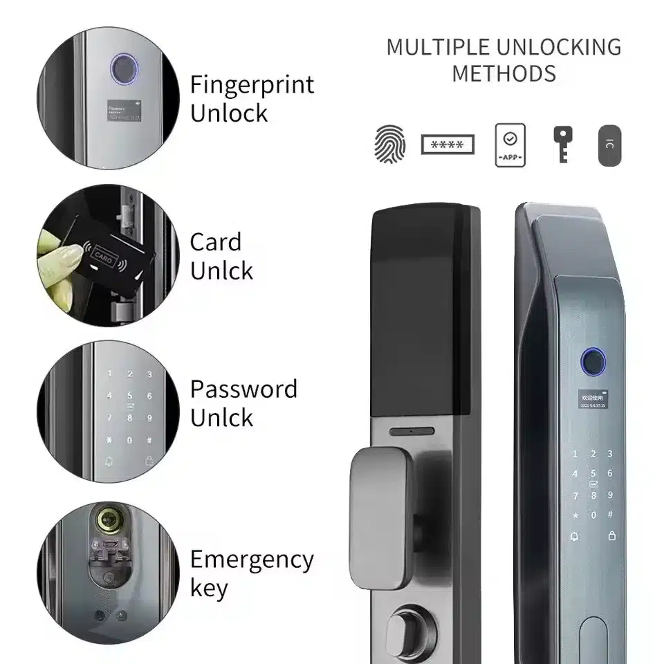 Glomarket Fully Automatic Tuya WIFI Smart Door Lock App Remote Fingerprint Smart Intelligent Door Lock for Smart Home - 画像 (3)