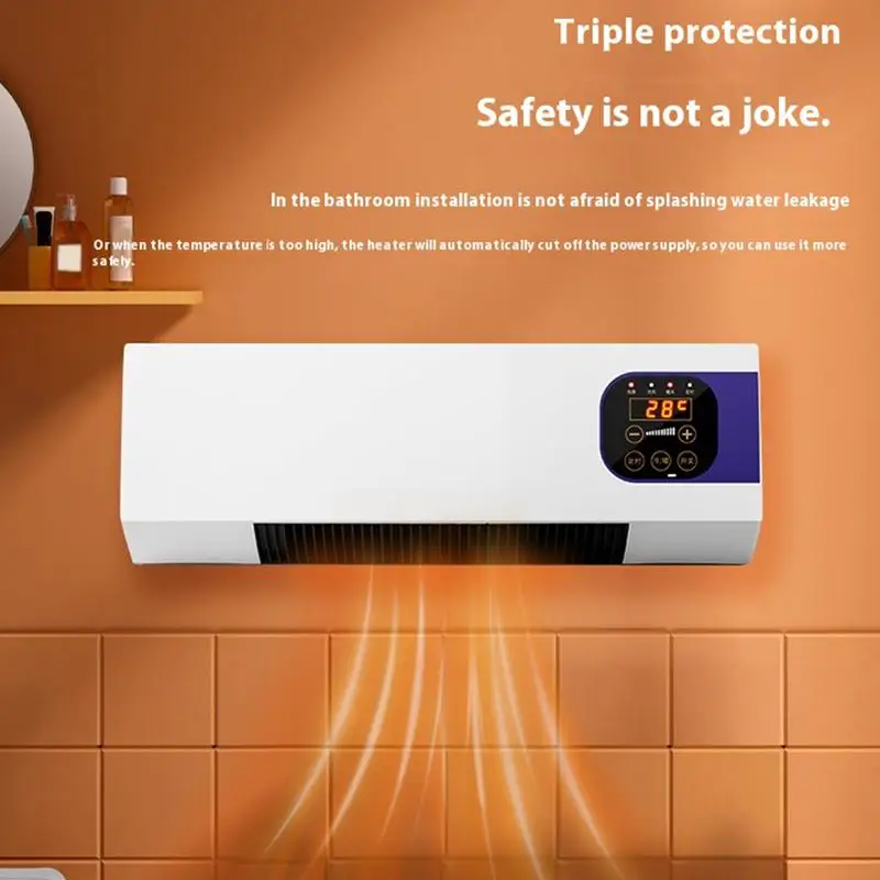 2000W Small Room Air Conditioner Cooling Fan 3 Gears Temperature Adjustable Wall Air Cooler With Remote Control Electric Heater - 画像 (3)