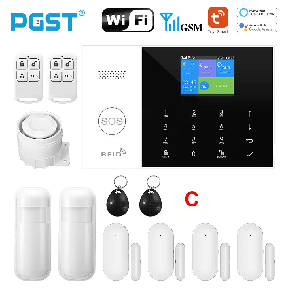 PGST Residential Tuya Smart Gsm Wifi Alarm System for Home Wireless Security Alarm House Smart Life App Control work with ALexa - 画像 (11)