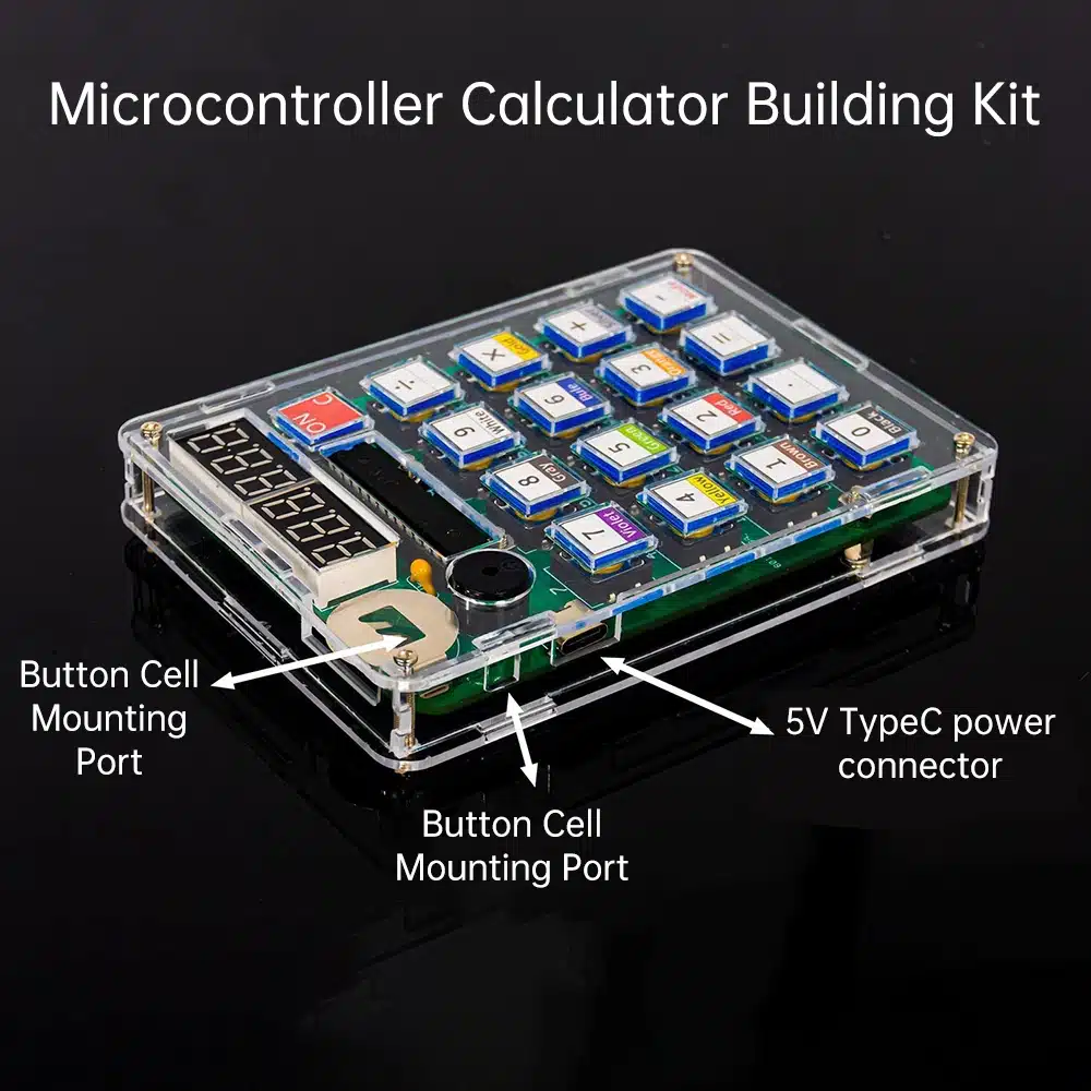 Homemade calculator electronic production kit 51 microcontroller teaching experiment welding practice DIY parts Type-c interface - 画像 (6)