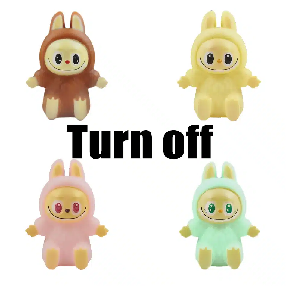 NEW 2025 【EU】 Labubu Night Light Cartoon Cute Children Toy Gift Diy Resin Car Labubu Model Soft Glow Bedside Companion for Sleep - 画像 (3)