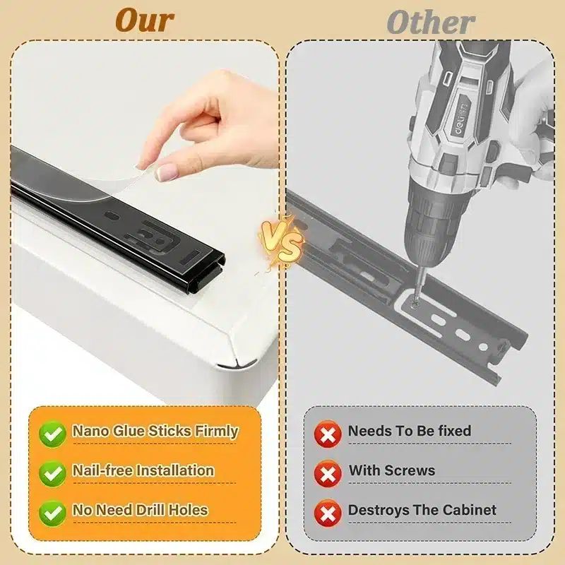 ZEXEF Kitchen Storage Box with Sliding Rail Pull-out Cabinet Storage Rack Spice Pantry Shelves Drawer Kitchen Organizer Basket - 画像 (6)