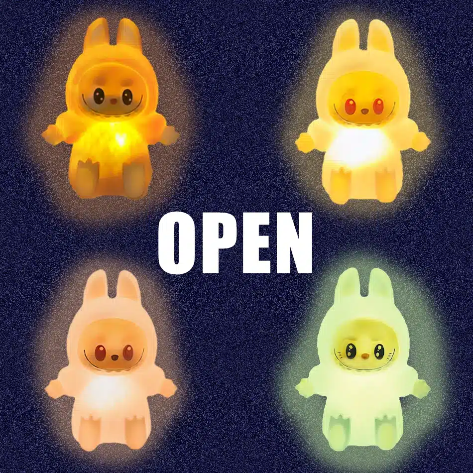 NEW 2025 【EU】 Labubu Night Light Cartoon Cute Children Toy Gift Diy Resin Car Labubu Model Soft Glow Bedside Companion for Sleep - 画像 (2)
