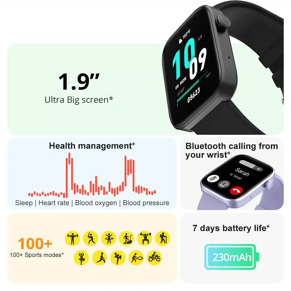 COLMI P71 Smartwatch for Men And Women with Voice Calling Health Monitoring IP68 Waterproof Smart Notifications Voice Assistant - 画像 (2)