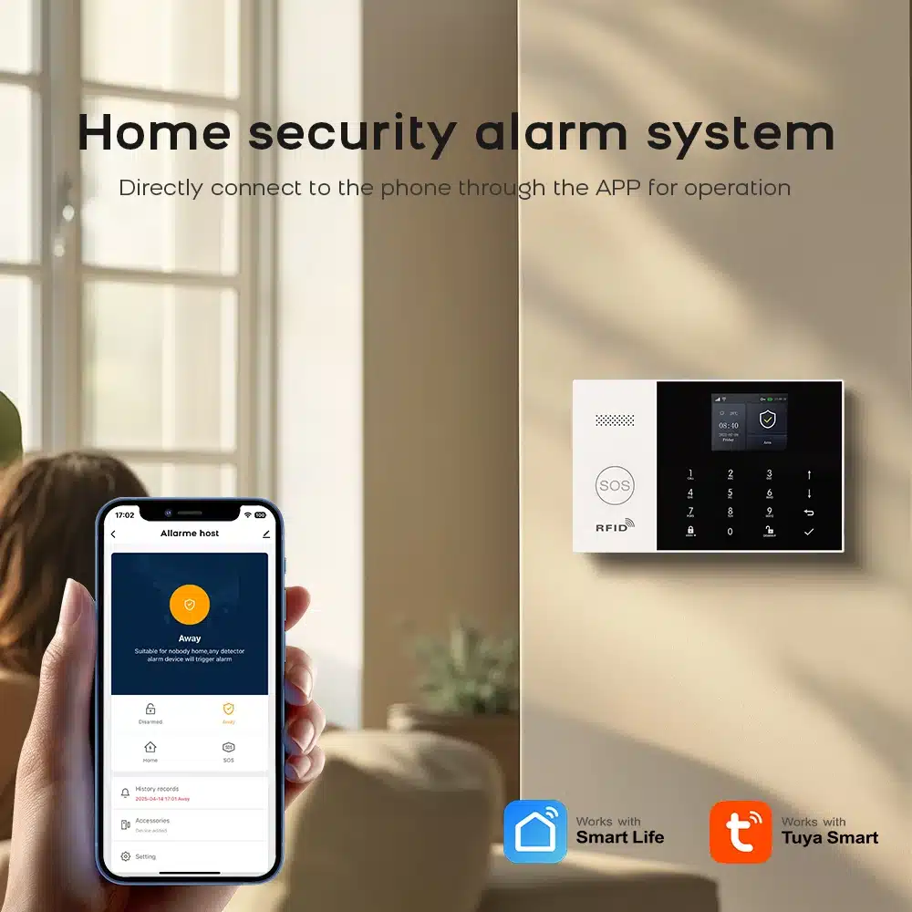 PGST Residential Tuya Smart Gsm Wifi Alarm System for Home Wireless Security Alarm House Smart Life App Control work with ALexa - 画像 (2)