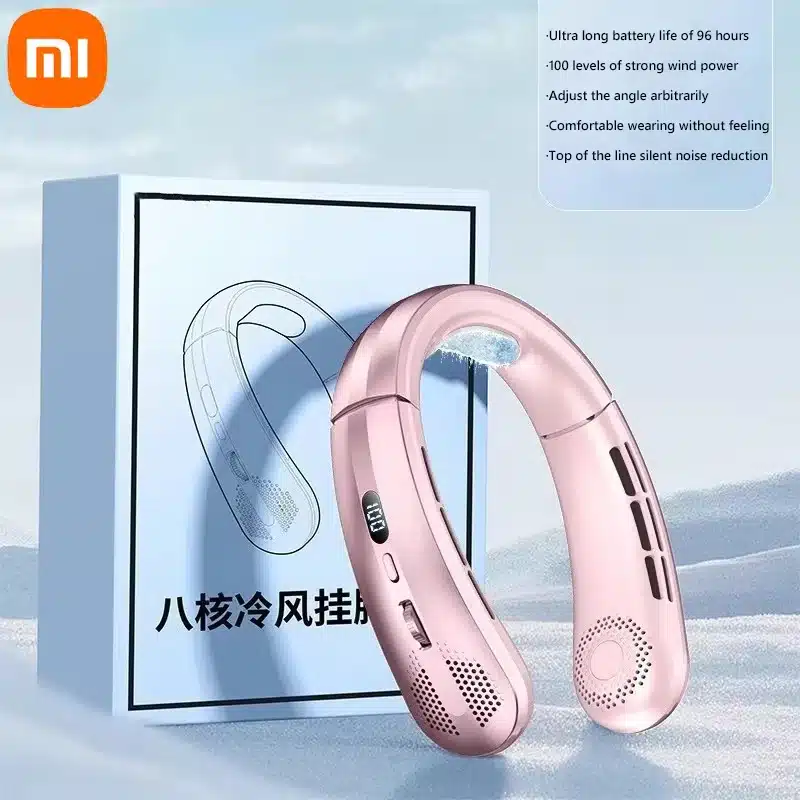 Xiaomi 8000mAh USB Hanging Neck Fan Portable Bladeless Mini Rechargeable Mute LED Digital Display Electric Air Cooler Handheld - 画像 (8)