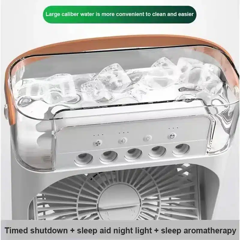 3 In 1 Fan AIr Conditioner Household Small Air Cooler LED Night Light Portable Humidifier Air Adjustment Fan Office Home Fan New - 画像 (6)