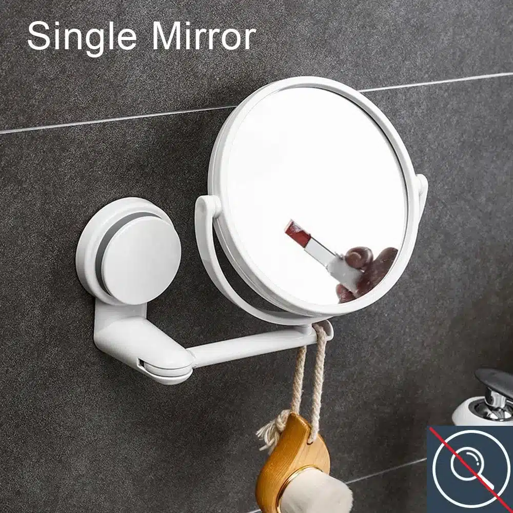 Plastic Self Adhesive Wall Hang Round Vacuum Suction Folding Makeup Supplies Vanity Mirror Shave Mirrors Bath Mirrors - 画像 (8)