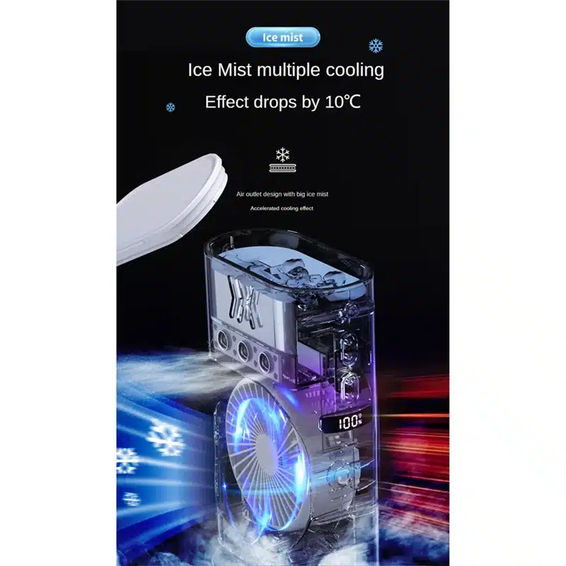 Portable Desktop Humidifier Air Conditioner Fan Household Small Air Cooler Fan Sprays Fan For Office 7 Color Lighting-AT64 - 画像 (4)