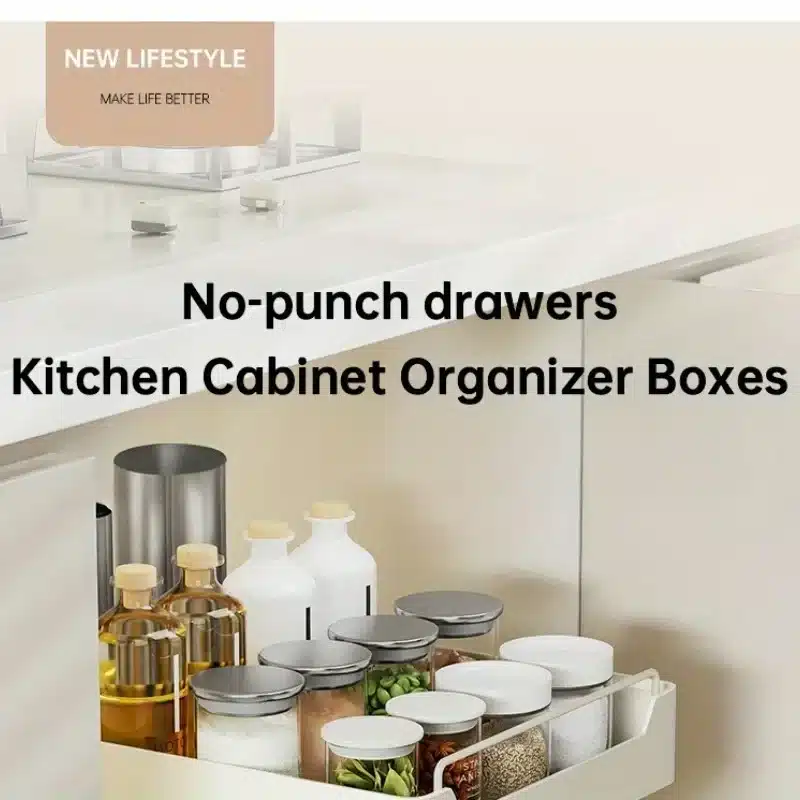 ZEXEF Pull Out Cabinet Organizer Multifunctional Storage Rack Kitchen Accessories Storage Tray Spice Box Storage Rack - 画像 (4)