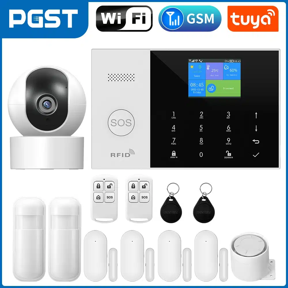 PGST Residential Tuya Smart Gsm Wifi Alarm System for Home Wireless Security Alarm House Smart Life App Control work with ALexa - 画像 (10)