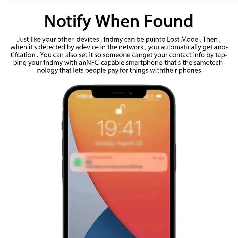 Mini Anti-Lost Tracking Device Bluetooth Works with Apple Find My APP Smart Tag Kid Pet GPS Tracker Alarm Reminder Positioner - 画像 (4)