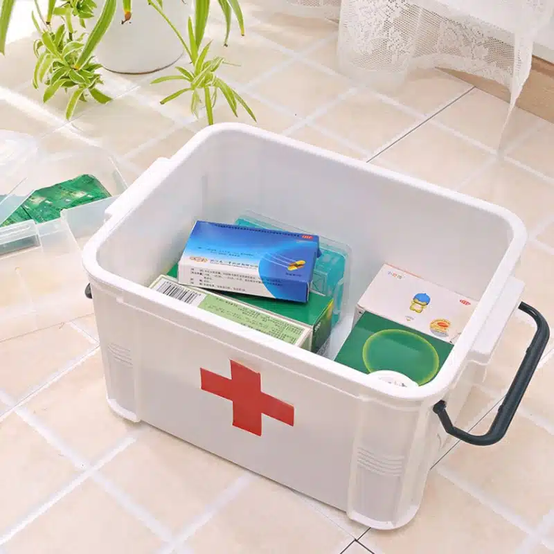 First Aid Kit Medicine Storage Box Portable Emergency Box Household Double Layers Medicine Boxes Medical Kit Storage Organizer - 画像 (4)