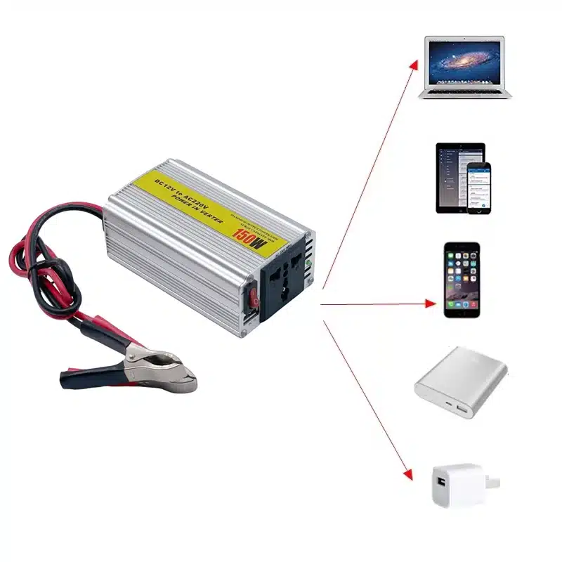 150W Portable Inverter outdoor Inverter Solar Inverter USB DC 12V to AC 220V Converter USB Battery Clip Universal Socket - 画像 (2)